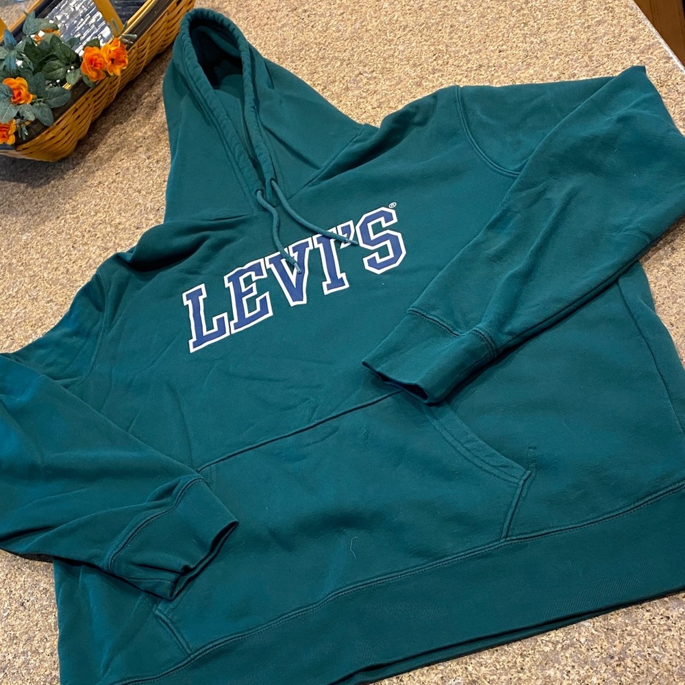 Levi’s Sweatshirt Hoodie Green Blue White Large